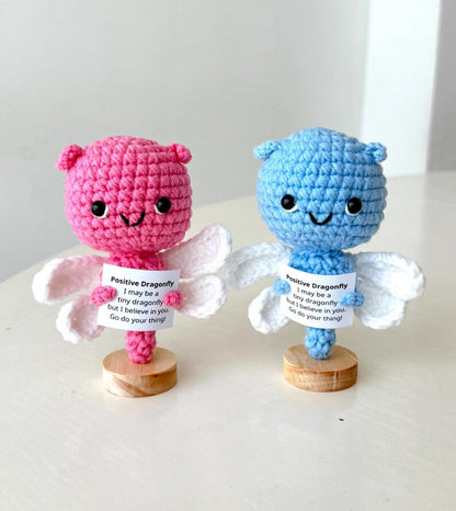Crochet Dragonfly Positive With Desk Decorations, Supportive Dragonfly Plushie, Birthday Gift, Gifts For Children, Interesting Gifts