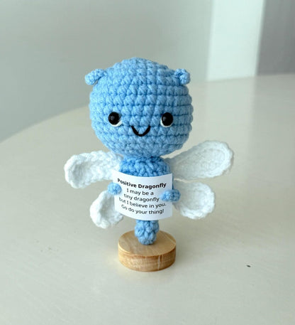 Crochet Dragonfly Positive With Desk Decorations, Supportive Dragonfly Plushie, Birthday Gift, Gifts For Children, Interesting Gifts