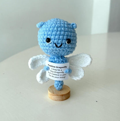 Crochet Dragonfly Positive With Desk Decorations, Supportive Dragonfly Plushie, Birthday Gift, Gifts For Children, Interesting Gifts
