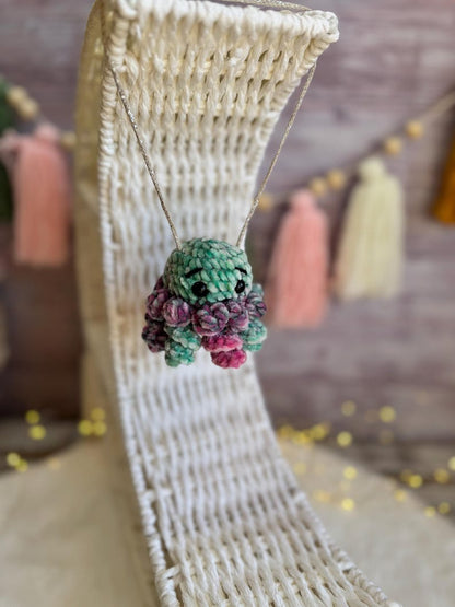 Jellyfish Car Mirror Charm, Crochet Rear View Mirror Hanging, Cute Ocean Car Accessory, New Driver Gift for Her