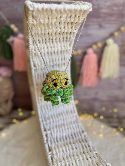 Jellyfish Car Mirror Charm, Crochet Rear View Mirror Hanging, Cute Ocean Car Accessory, New Driver Gift for Her