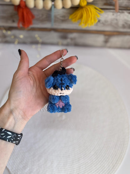 Pooh and friends keychain charm, Car charms rear view mirror, handmade crochet plushies, rabbit tigger eeyore piglet bag charm