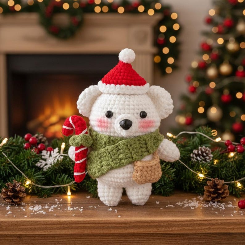Christmas Bear Crochet Doll, Bear Christmas Amigurumi, Bear Crochet Pattern, Cute Bear Crochet, Magic bear, Christmas Decor, Gift For Her