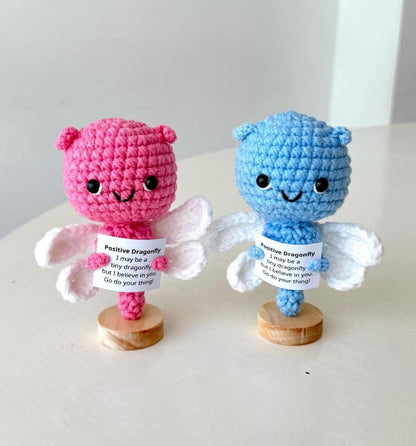 Crochet Dragonfly Positive With Desk Decorations, Supportive Dragonfly Plushie, Birthday Gift, Gifts For Children, Interesting Gifts