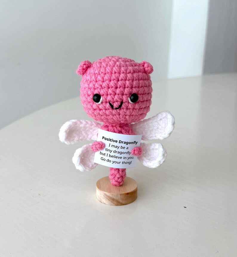 Crochet Dragonfly Positive With Desk Decorations, Supportive Dragonfly Plushie, Birthday Gift, Gifts For Children, Interesting Gifts