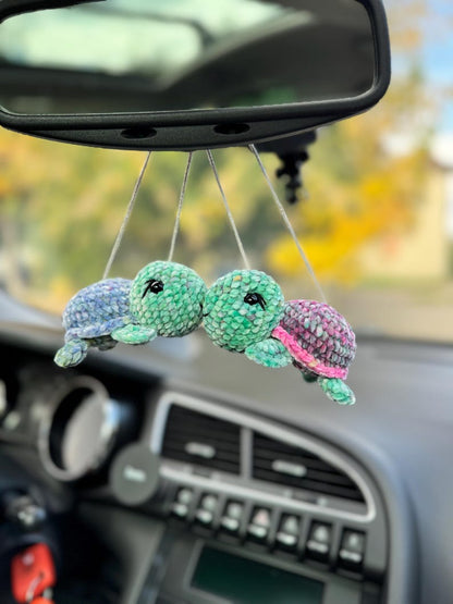 Turtle Car mirror decor hanger, Car charms rear view mirror accessory, First car gift for her