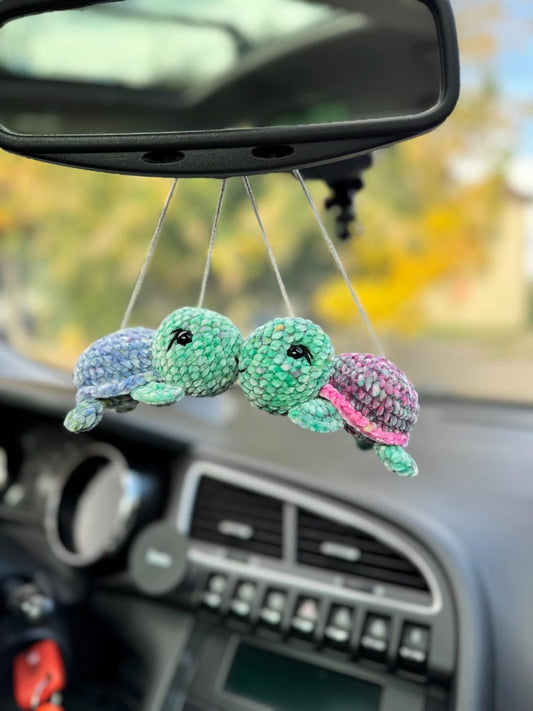 Turtle Car mirror decor hanger, Car charms rear view mirror accessory, First car gift for her