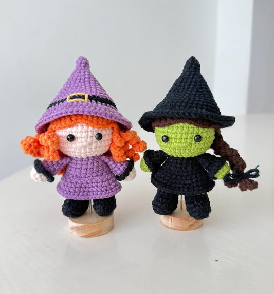 Crochet Witch Doll, Handmade Amigurumi Halloween, Cute Witch Plush Toy, Spooky Decor, Witch Lovers Gift