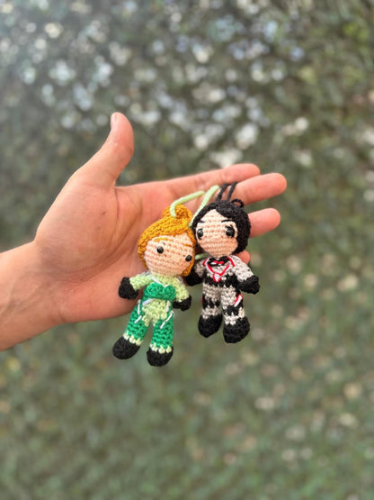 Split Fiction Handmade Crochet Plush, Mio and Zoe, Split Fiction Mio and Zoe, Mio Plush, Zoe Plush, Split Fiction Keychain,Couple Gamer Gift