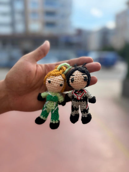 Split Fiction Handmade Crochet Plush, Mio and Zoe, Split Fiction Mio and Zoe, Mio Plush, Zoe Plush, Split Fiction Keychain,Couple Gamer Gift