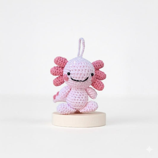 Pink Axolotl Keychain, Axolotl Amigurumi Plush, Cute Axolotl, Axolotl Toy, Axolotl Gift, Crochet Axolotl, , Axolotl Car Accessory