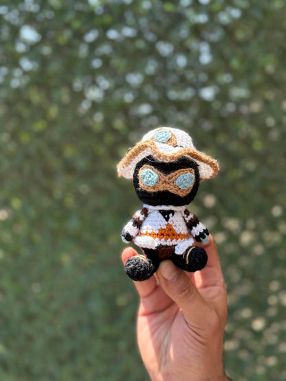 Valorant Cypher Keychain, Cypher Plush Keychain, Valorant Cypher Figure, Amigurumi Cypher, Valorant Character Cypher, Cypher Fan Art
