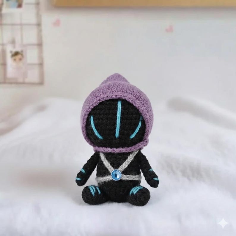 Valorant Omen Keychain, Valorant Omen Plushie, Omen Doll, Amigurumi Omen, Valorant Characters, Omen Figure, Valorant Gift, Valorant Idea