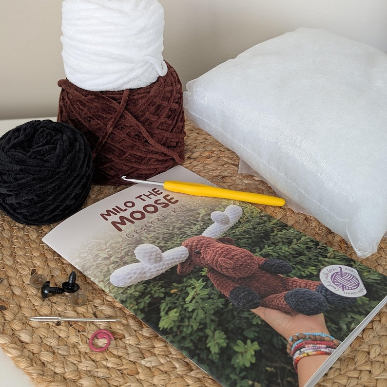 Crochet Kit Amigurumi | Milo The Moose DIY Kit | Craft Starter Kit
