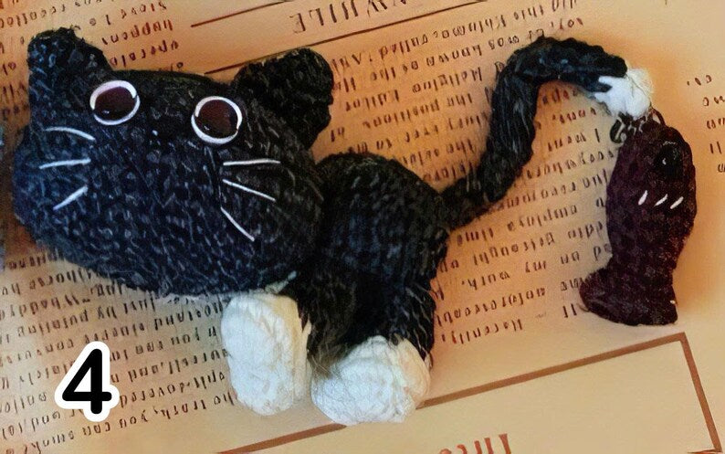 Cute Crochet Cat Keychain, Handmade Amigurumi Cat Plush, Mini Cat Charm, Cat Lover Gift, Kawaii Crochet Animal