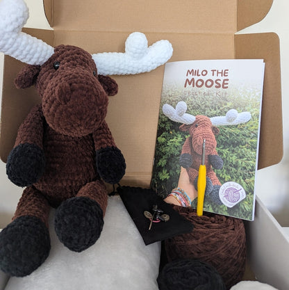 Crochet Kit Amigurumi | Milo The Moose DIY Kit | Craft Starter Kit