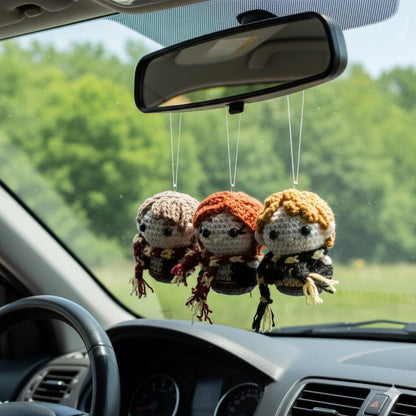 Amigurumi Wizard Boy Car Accessory, Plushie Characters, Famous Character Keychain, Car Hanging Gift