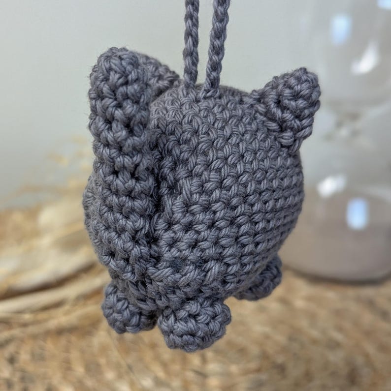 Crochet Cat Car Charm | Cat Plush Rearview Mirror Hanger