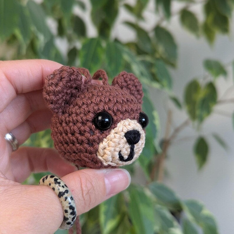 Crochet Bear Car Charm | Bear Rearview Mirror Hanger