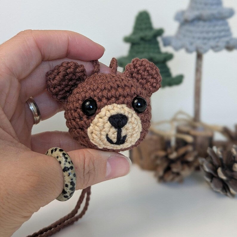 Crochet Bear Car Charm | Bear Rearview Mirror Hanger