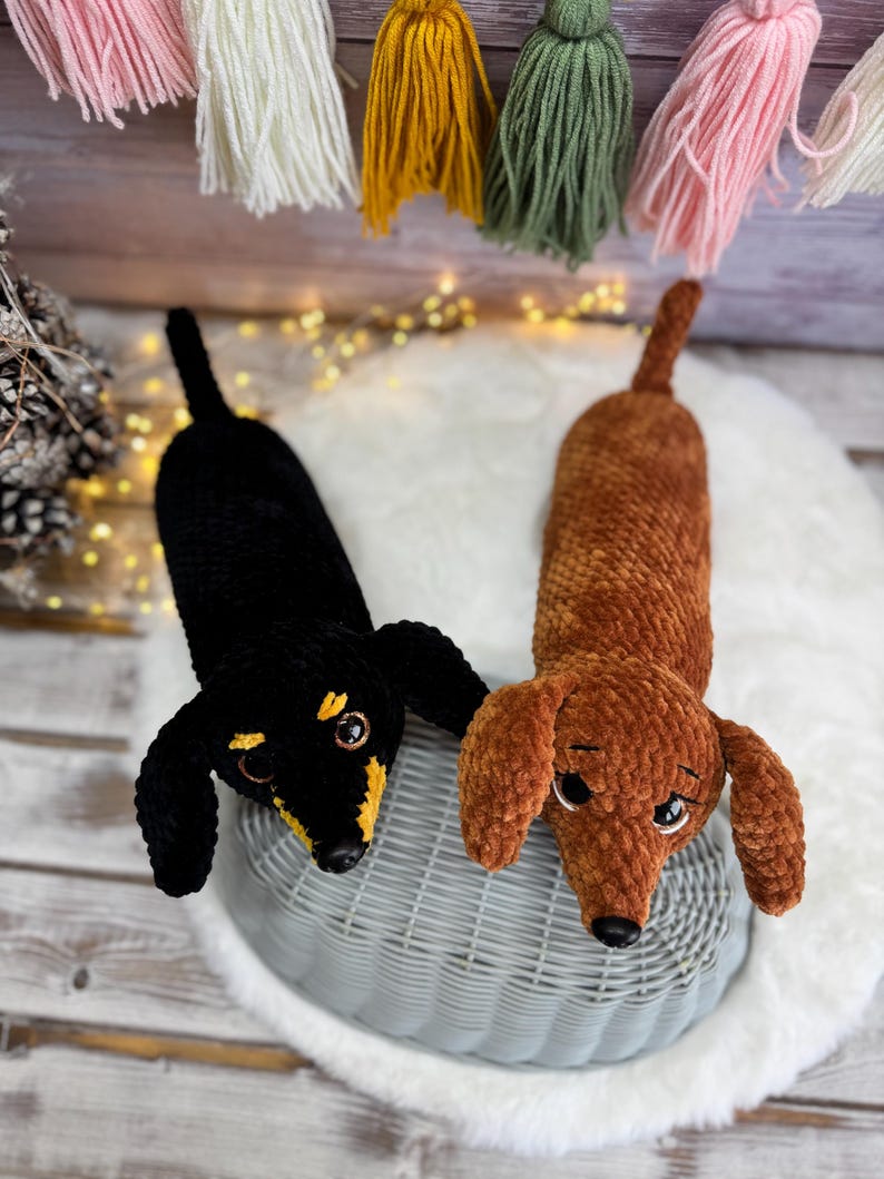 Crochet Dachshund, Sausage Dog Decor, Amigurumi Dachshund, Wiener Dog Lover Gift