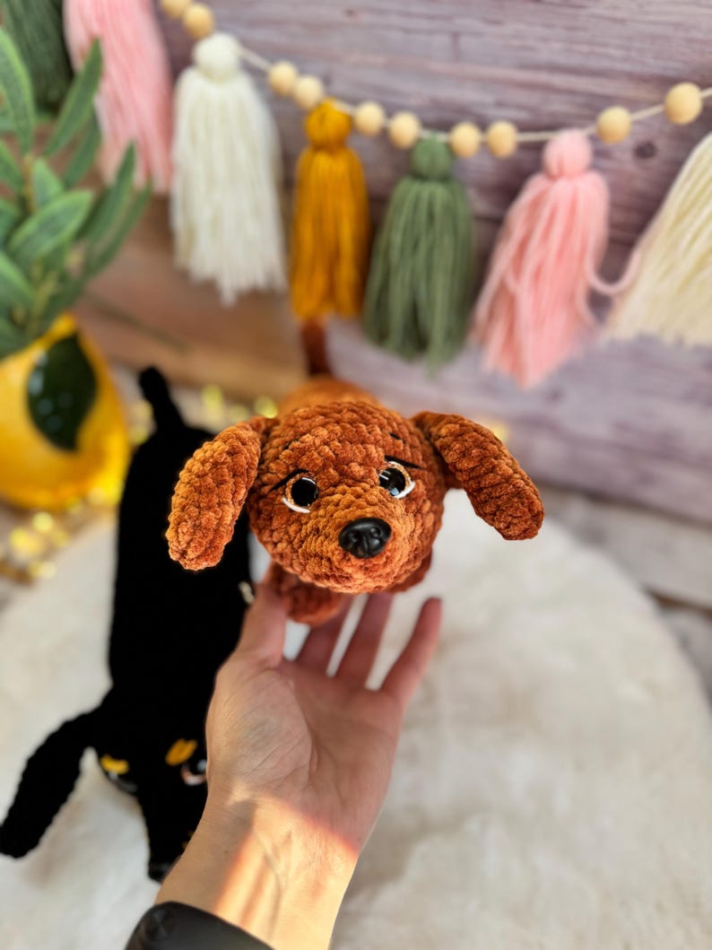 Crochet Dachshund, Sausage Dog Decor, Amigurumi Dachshund, Wiener Dog Lover Gift
