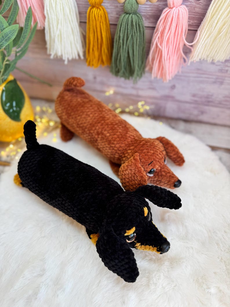 Crochet Dachshund, Sausage Dog Decor, Amigurumi Dachshund, Wiener Dog Lover Gift