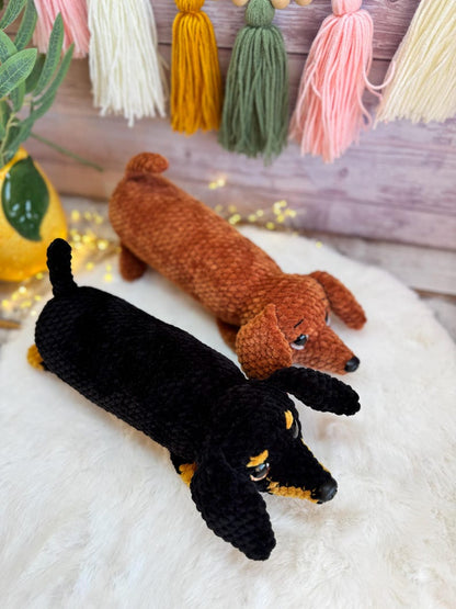 Crochet Dachshund, Sausage Dog Decor, Amigurumi Dachshund, Wiener Dog Lover Gift