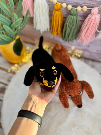 Crochet Dachshund, Sausage Dog Decor, Amigurumi Dachshund, Wiener Dog Lover Gift