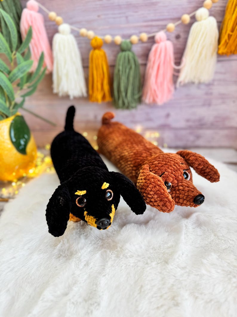 Crochet Dachshund, Sausage Dog Decor, Amigurumi Dachshund, Wiener Dog Lover Gift