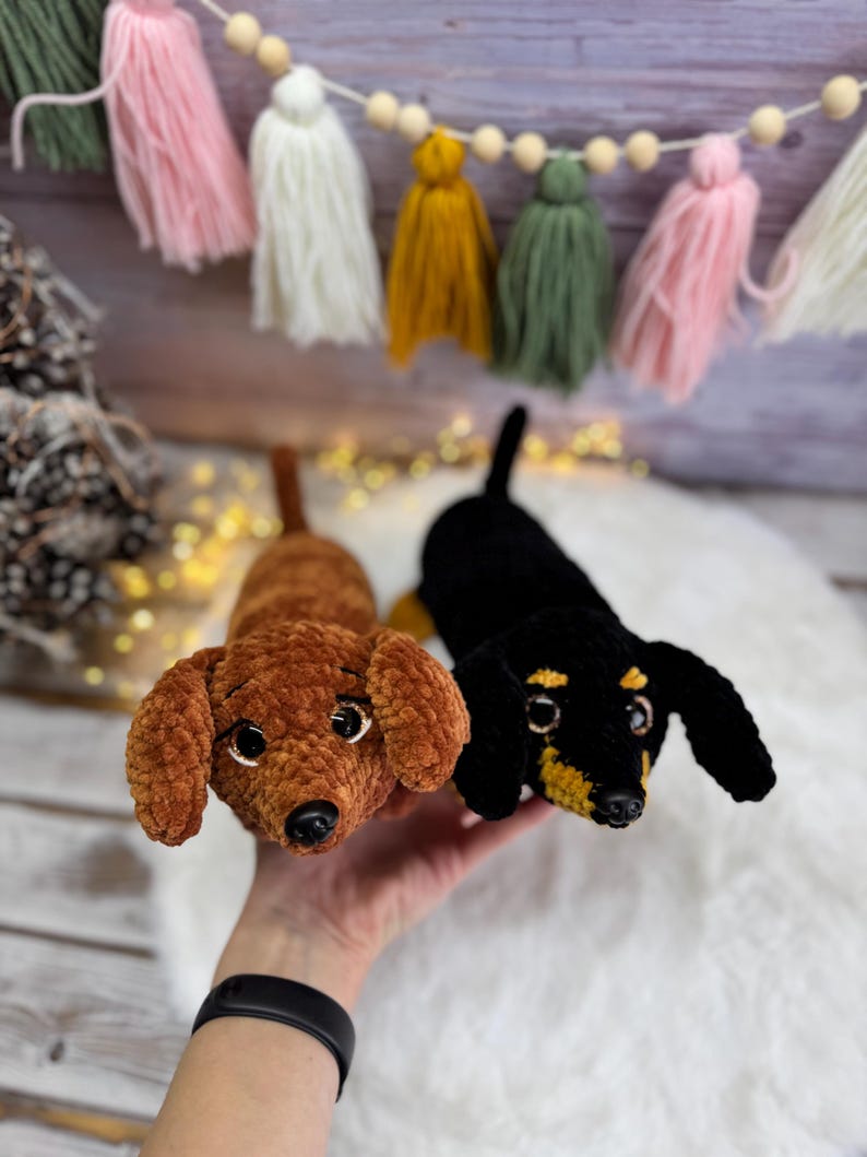 Crochet Dachshund, Sausage Dog Decor, Amigurumi Dachshund, Wiener Dog Lover Gift