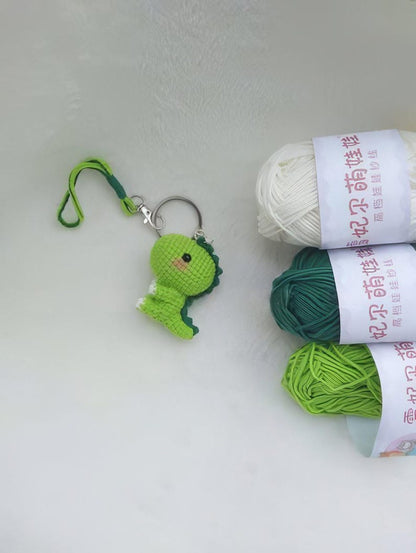 Cute Crochet Dinosaur Keychain, Handmade Amigurumi Dino Keyring, Kawaii Mini Dinosaur Plush, Bag Charm, Gift for Dino Lovers