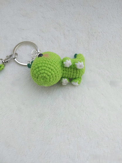 Cute Crochet Dinosaur Keychain, Handmade Amigurumi Dino Keyring, Kawaii Mini Dinosaur Plush, Bag Charm, Gift for Dino Lovers