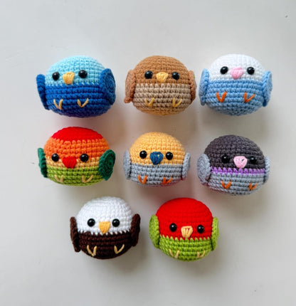 Crochet Cute Bird Keychain, Handmade Mini Amigurumi Bird Keychain, Cute Keyring, Crochet Bird Stuffed Animal, Cute Gifts For Bird Lovers