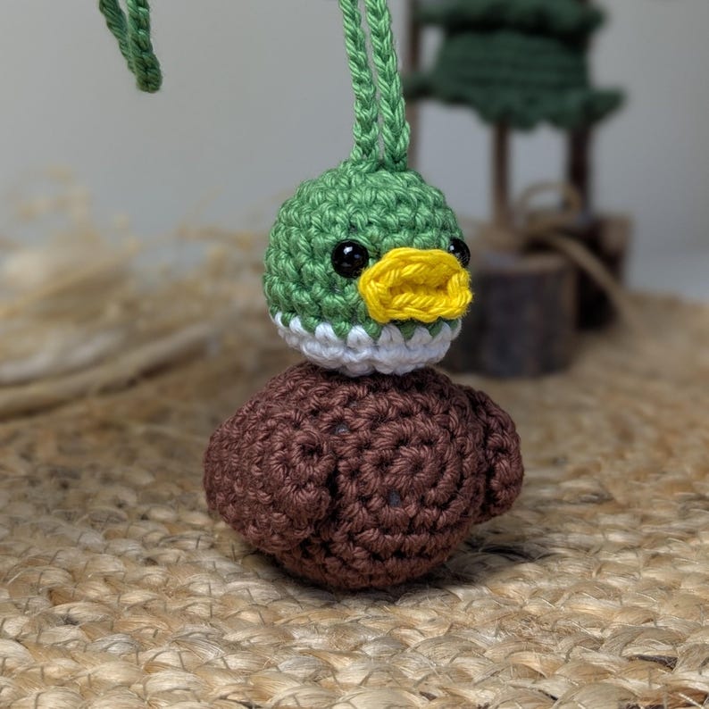 Rubber Duck Car Charm | Crochet Duck Rearview Mirror Accessories