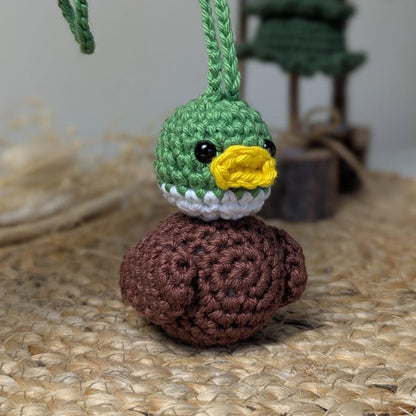 Rubber Duck Car Charm | Crochet Duck Rearview Mirror Accessories