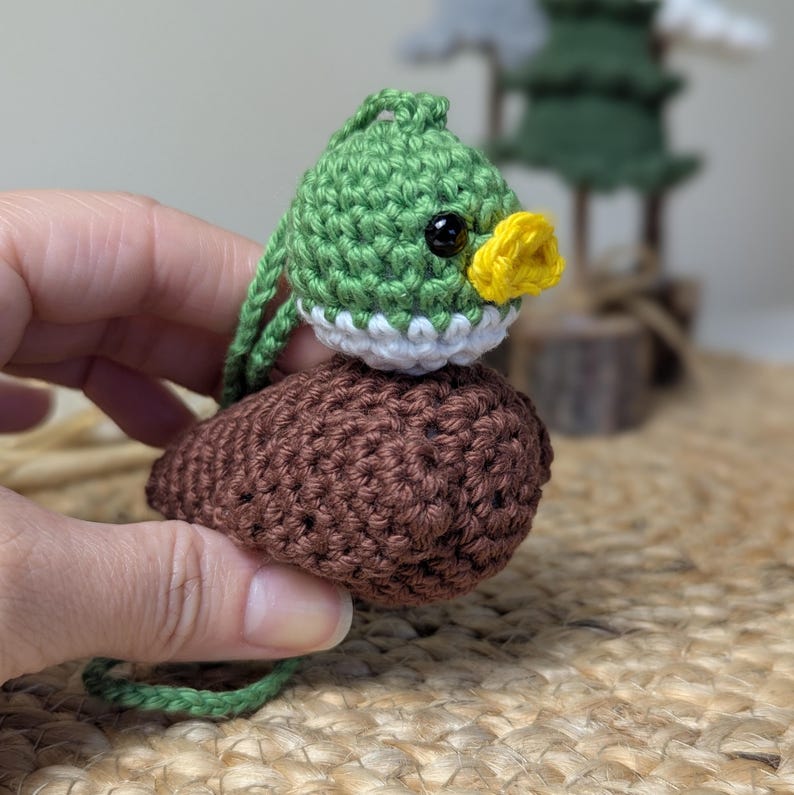 Rubber Duck Car Charm | Crochet Duck Rearview Mirror Accessories