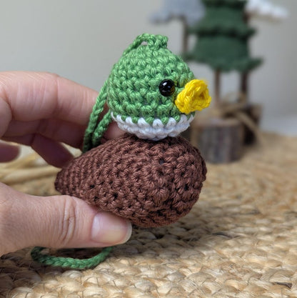 Rubber Duck Car Charm | Crochet Duck Rearview Mirror Accessories