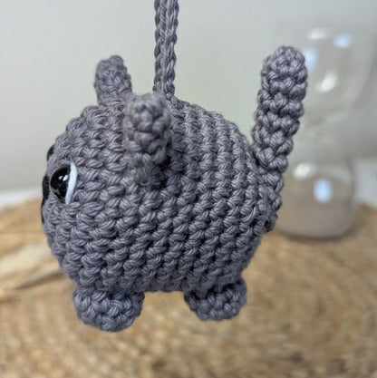 Crochet Cat Car Charm | Cat Plush Rearview Mirror Hanger