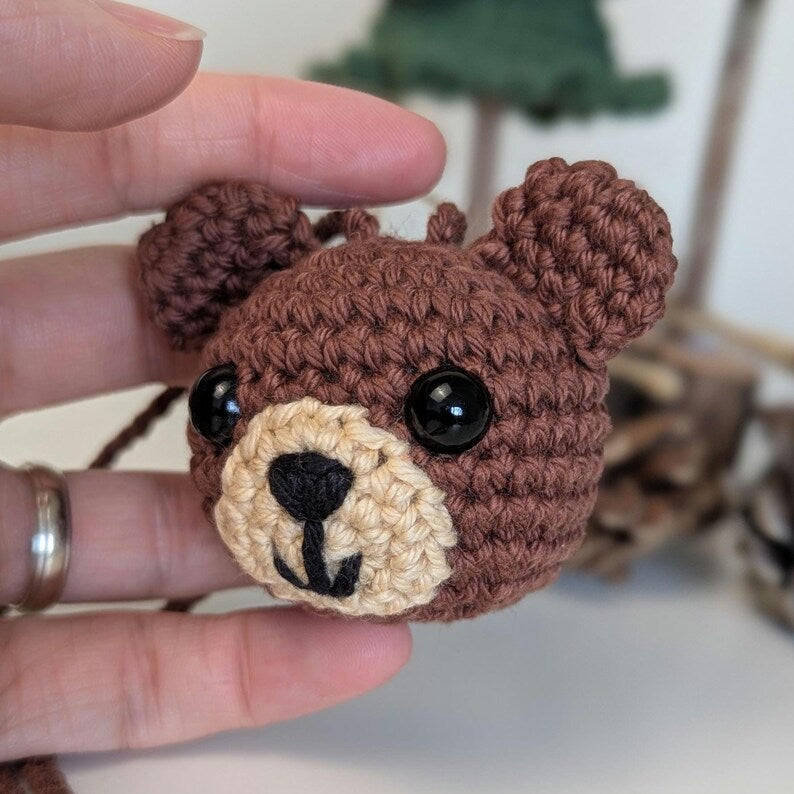 Crochet Bear Car Charm | Bear Rearview Mirror Hanger