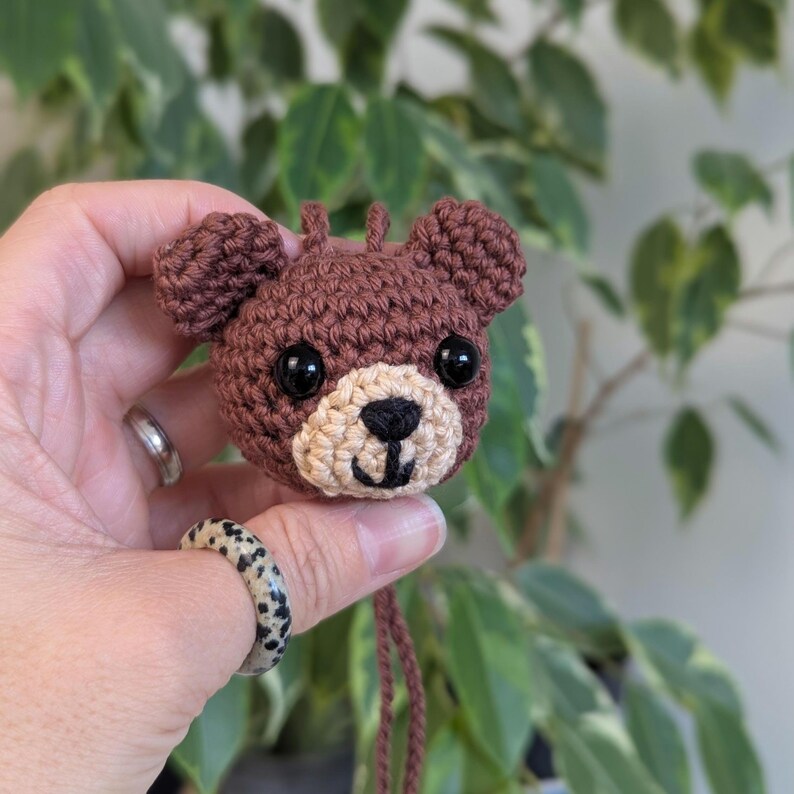 Crochet Bear Car Charm | Bear Rearview Mirror Hanger
