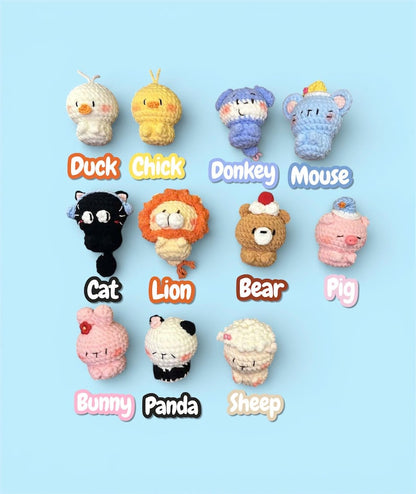 Cute Crochet Animal Keychains, Crochet Keychain, Handmade Amigurumi Plush Bag Charms, Tiny Stuffed Animal Gifts, Friend Gift, Birthday gift