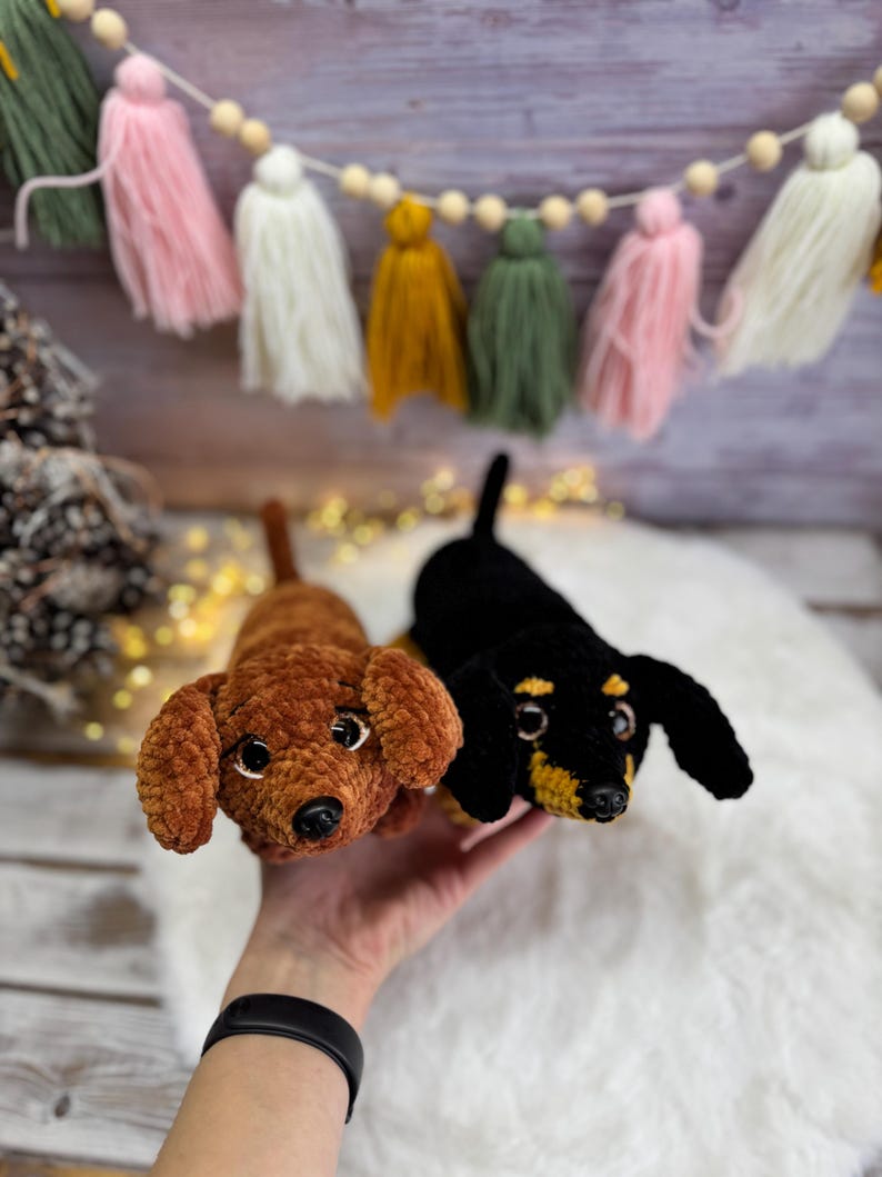 Crochet Dachshund, Sausage Dog Decor, Amigurumi Dachshund, Wiener Dog Lover Gift