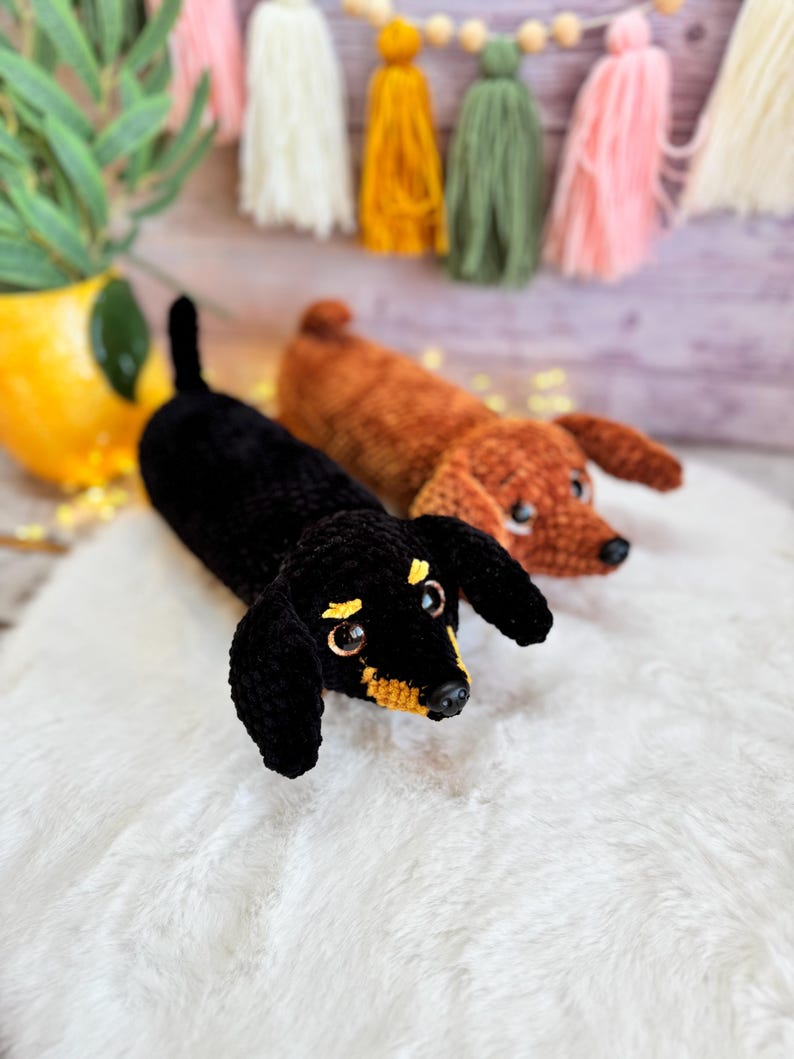 Crochet Dachshund, Sausage Dog Decor, Amigurumi Dachshund, Wiener Dog Lover Gift