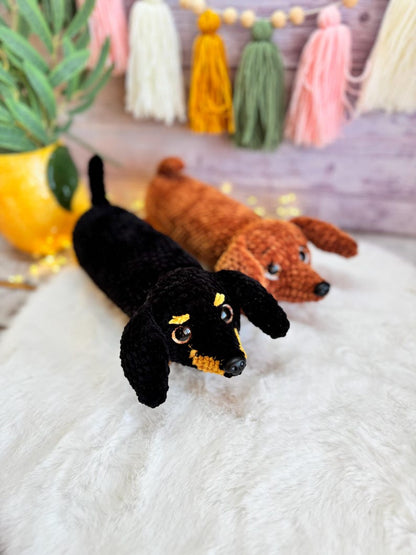 Crochet Dachshund, Sausage Dog Decor, Amigurumi Dachshund, Wiener Dog Lover Gift