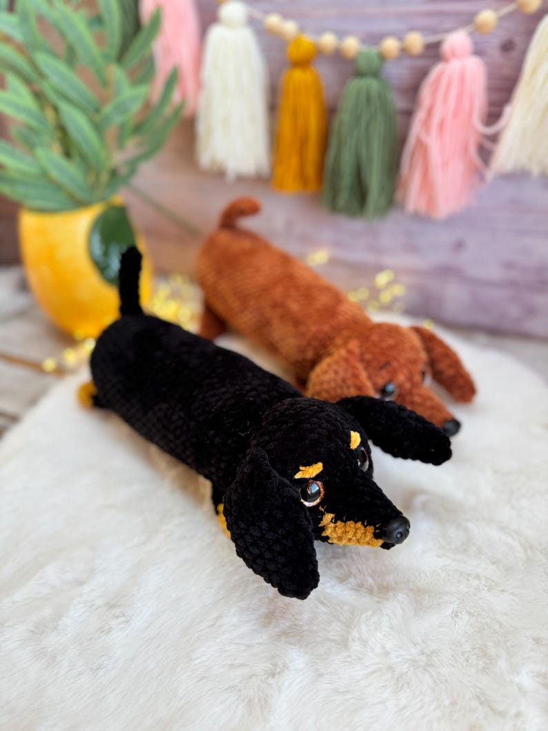 Crochet Dachshund, Sausage Dog Decor, Amigurumi Dachshund, Wiener Dog Lover Gift