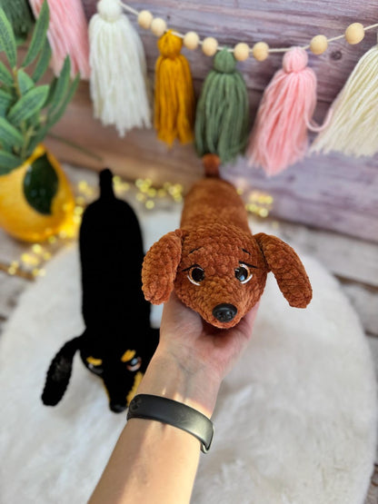 Crochet Dachshund, Sausage Dog Decor, Amigurumi Dachshund, Wiener Dog Lover Gift