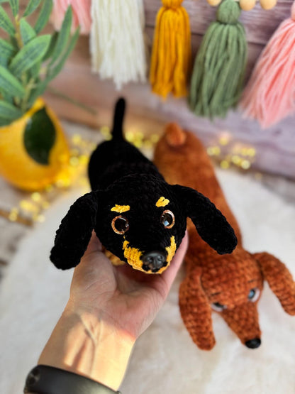 Crochet Dachshund, Sausage Dog Decor, Amigurumi Dachshund, Wiener Dog Lover Gift