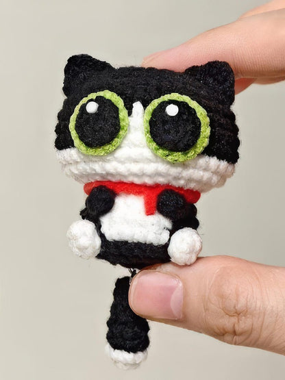 Cute Crochet Baby Cat Plush, Handmade Amigurumi Cute Cat, Kawaii Mini Plush Toy, Animal Keychain, Gift for CatLovers, Crochet Cat