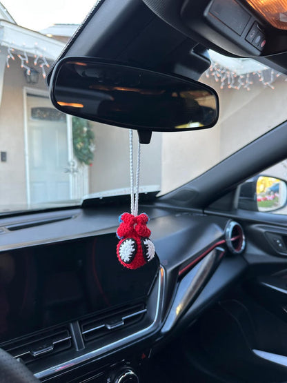 Crochet Spider Car Hanging, Cute Hero Hanging From Mirror, Spider Decoration, Spider Amigurumi, Plush Spider Car Charm, Gifts For Him Her